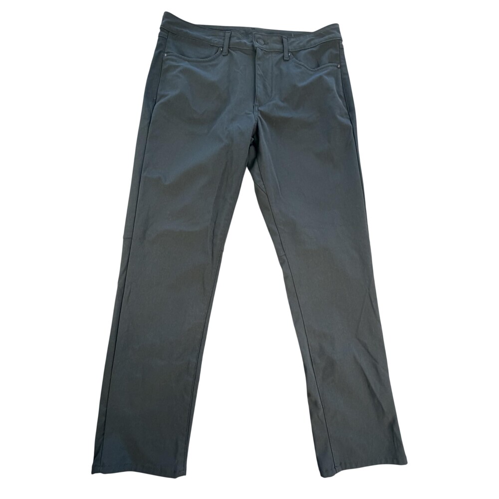American Eagle Outfitters Pants Mens FITS 33x28 Gray Polyester Khakis Straight